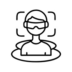 Illustration of vr headset user for virtual reality augmented reality and metaverse technology
