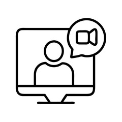 Online video conference call meeting icon vector illustration for business communication design element