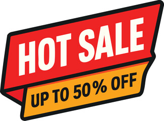 Hot Sale Banner with Up to 50 Off.