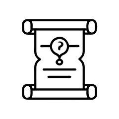 Mystery scroll icon vector graphic design concept for unknown document and quest concept art