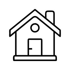 Simple house outline vector graphic for real estate home design architecture and building plans