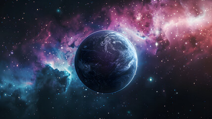 Obraz premium Surreal glowing planet in deep space 