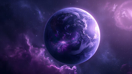 Fototapeta premium Surreal glowing planet in deep space 