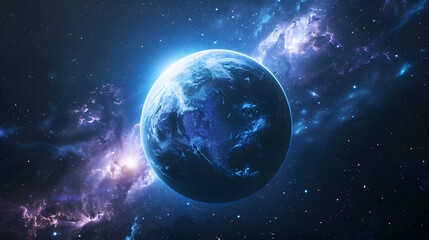 Obraz premium Surreal glowing planet in deep space 