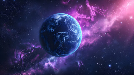 Obraz premium Surreal glowing planet in deep space 