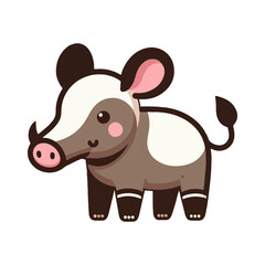 Cute Vector Illustration of a Tapir