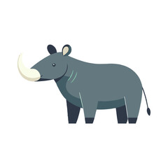 Cute Vector Illustration of a Tapir