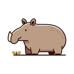 Cute Vector Illustration of a Tapir