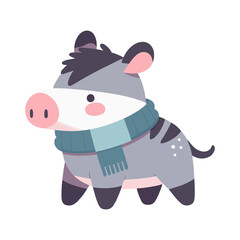 Cute Vector Illustration of a Tapir