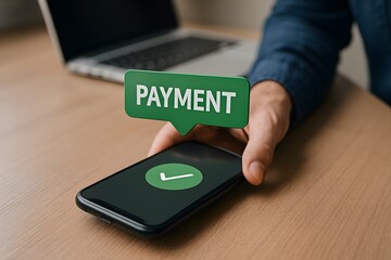 A modern person holding a smartphone while receiving an electronic payment notification. 