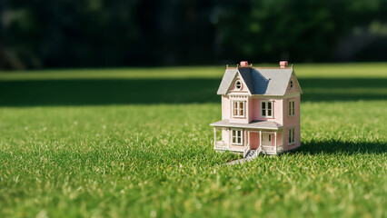 집 모형 미니어처 잔디 사진