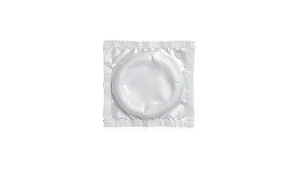 Individually wrapped protection: a single condom sealed in sterile packaging Isolated on transparent background, png