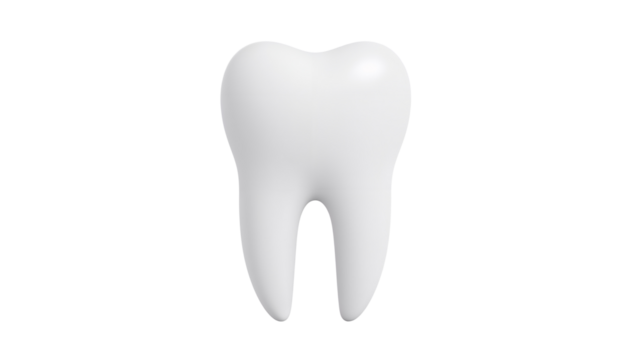 Close-up of a pearly white molar, a symbol of dental health and bright smiles Isolated on transparent background, png