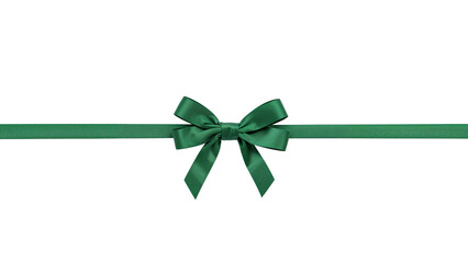 Emerald Green Ribbon: A luxurious touch to gifts, crafts, and festive decorations. Isolated on transparent background, png