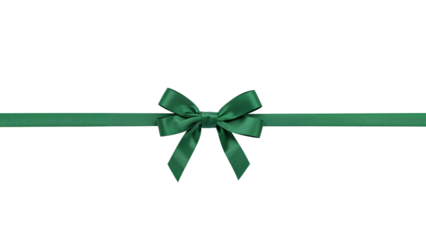 Emerald Green Ribbon: A luxurious touch to gifts, crafts, and festive decorations. Isolated on transparent background, png