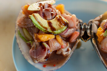 prepared clam closeup