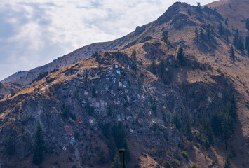 Numeral Mountain has paintings for each graduation year by the Entiat High School in WA state