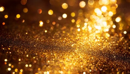 Golden Sparks Illuminate A Blurred Background In This Abstract Macro Photography