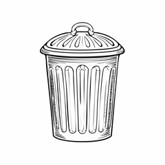 Trash bin with lid outline trash can waste