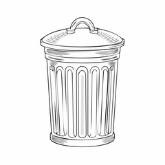Trash bin with lid outline trash can waste