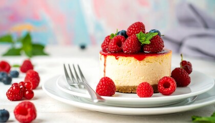 Fresh berry cheesecake