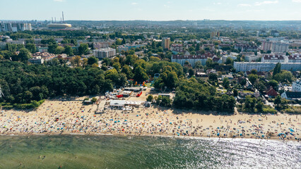 Aerial View of Sopot Beach, Poland