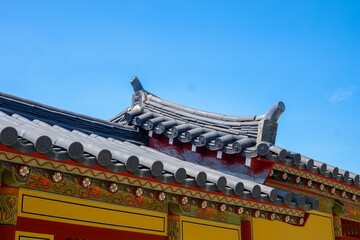 Korean style wall and roof, bukchon hanok villageTraditional Korean style architecture in Seoul...