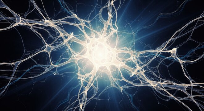 leuchtendes Neuron mit radialem Strahl
