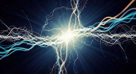 Abstrakter elektrischer Lichtblitz und Energieentladung