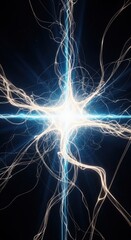 Leuchtende Nervenzelle mit neuronalem Netzwerk