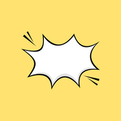Playful cartoon comic design illustration in white color, isolated on a vibrant yellow background. This creative artwork showcases a bold and fun style, perfect for expressing humor, imagination.