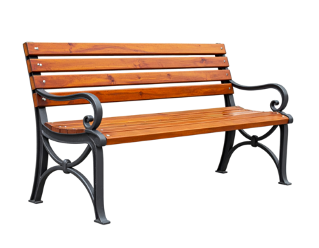 Wooden bench isolated on a transparent background. - Powered by Adobe