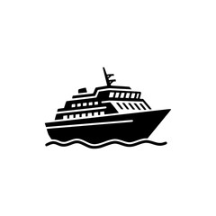 Obraz premium Cruise ship sailing icon