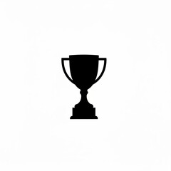 Silhouette depiction of a trophy with handles and a pedestal base against a white background design element created with generative ai