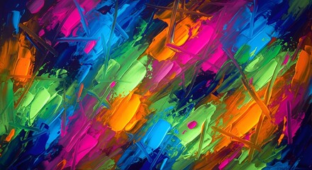 Abstract Palette: A vibrant symphony of colors, skillfully painted in an impressionistic style, forming a captivating and dynamic composition.