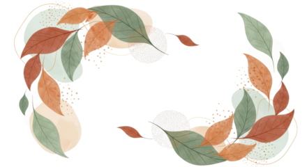 Elegant fall foliage arrangement with contrasting black background and abstract design elements