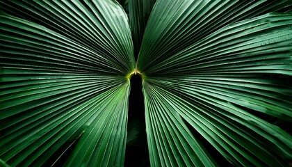Obraz premium Abstract Palm Leaf Texture Dark Green Foliage Nature Background