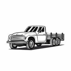 Pickup truck and trailer illustration vehicle transport