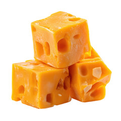 Orange Cheddar Cubes PNG Stock Clipart