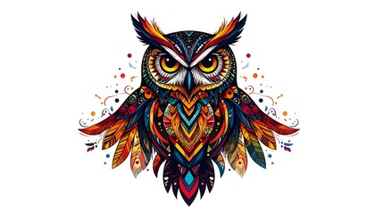 Colorful owl, intricate design