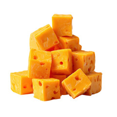 Cheddar Cheese Block and Cube PNG Cutout