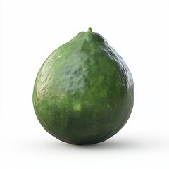 A single ripe avocado showcasing its rich green color and smooth texture against a clean white background.