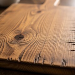 Rustic wooden cutting board with visible grain and weathered texture