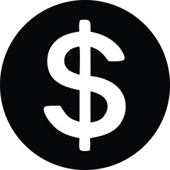Simple dollar symbol icon representing currency finance money wealth and business opportunities isolated graphic