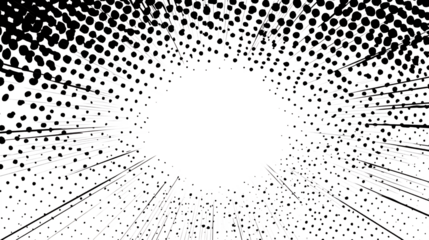 Comic print halftone dots post isolated on white background 