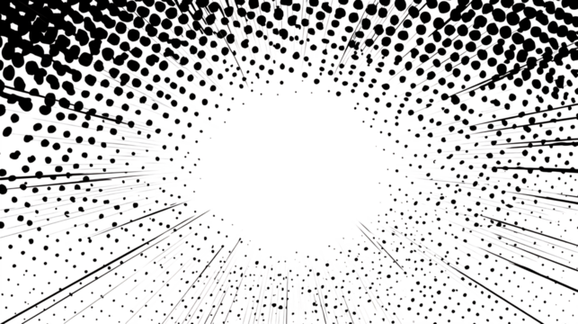 Comic print halftone dots post isolated on white background 