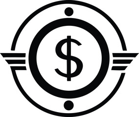 Symbol of financial success and economic growth a stylized dollar coin emblem for business and investment concepts