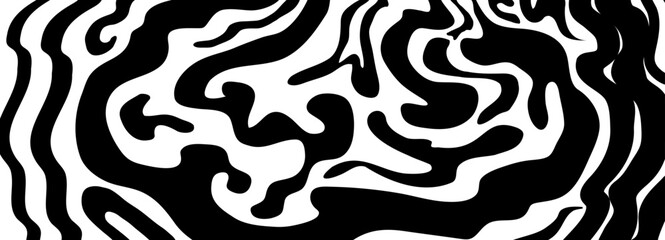 Abstract wavy lines mimic flowing coffee or espresso in a continuous minimal pattern. Perfect for modern packaging, cafe menus, and food blog backgrounds with a stylish monochrome aesthetic.