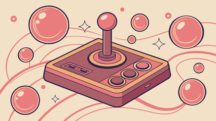 Retro arcade game joystick controller vector illustration for gaming enthusiasts and design projects alike