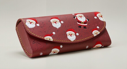 Women's cosmetic bag with Santa Claus design  